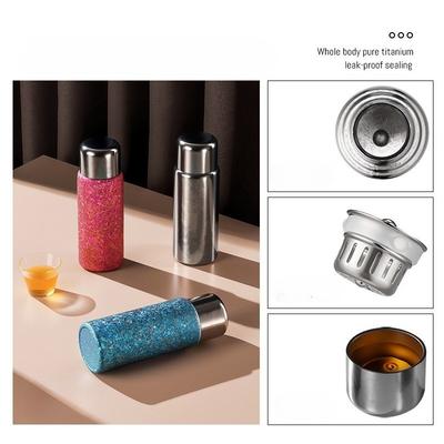 Simple Pure Titanium Vacuum Flasks with High Aesthetic Value Portable Business 450ml Water Bottle for Student Offices Drinkware