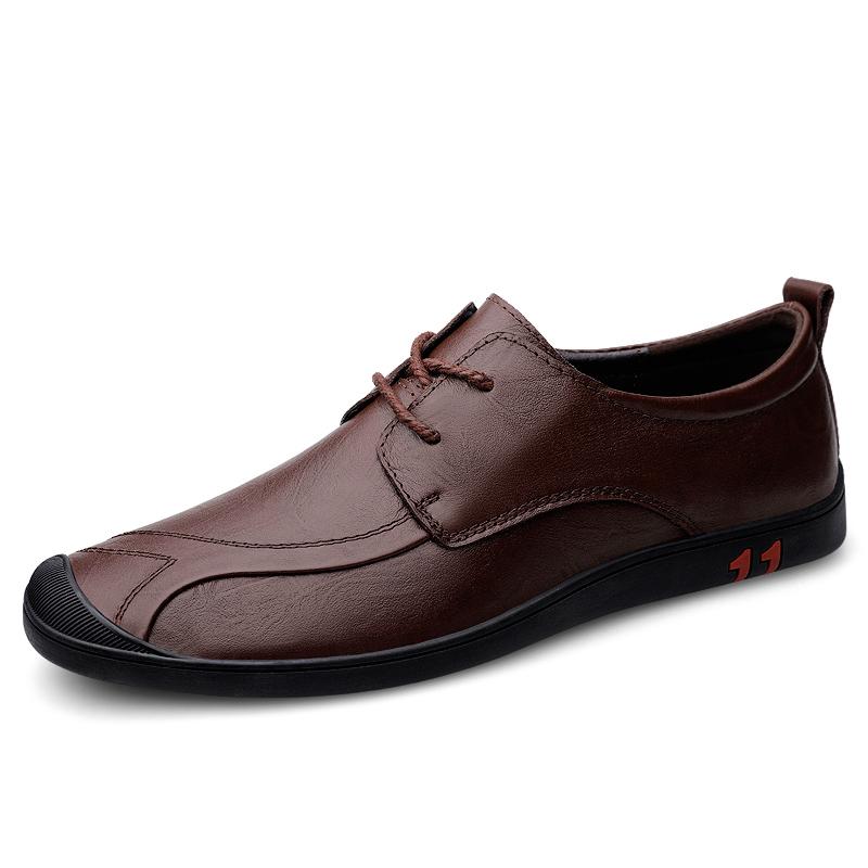 

Модная шнуровка Мужские удобные повседневные рабочие туфли Кожаные туфли Высочайшее качество Для вождения Ходьбы Кроссовки Для ежедневных поездок Мягкая подошва 46 коричневый