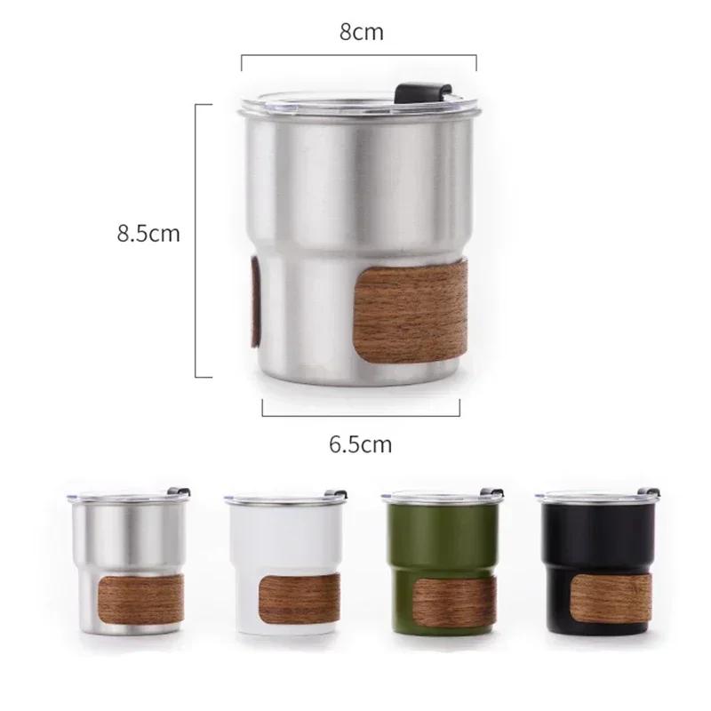 300ml Stainless Steel Coffee Camping Mug with Lid Portable Heat Resistant for Outdoor Picnic Camping Fishing Bottles Coffee Cups