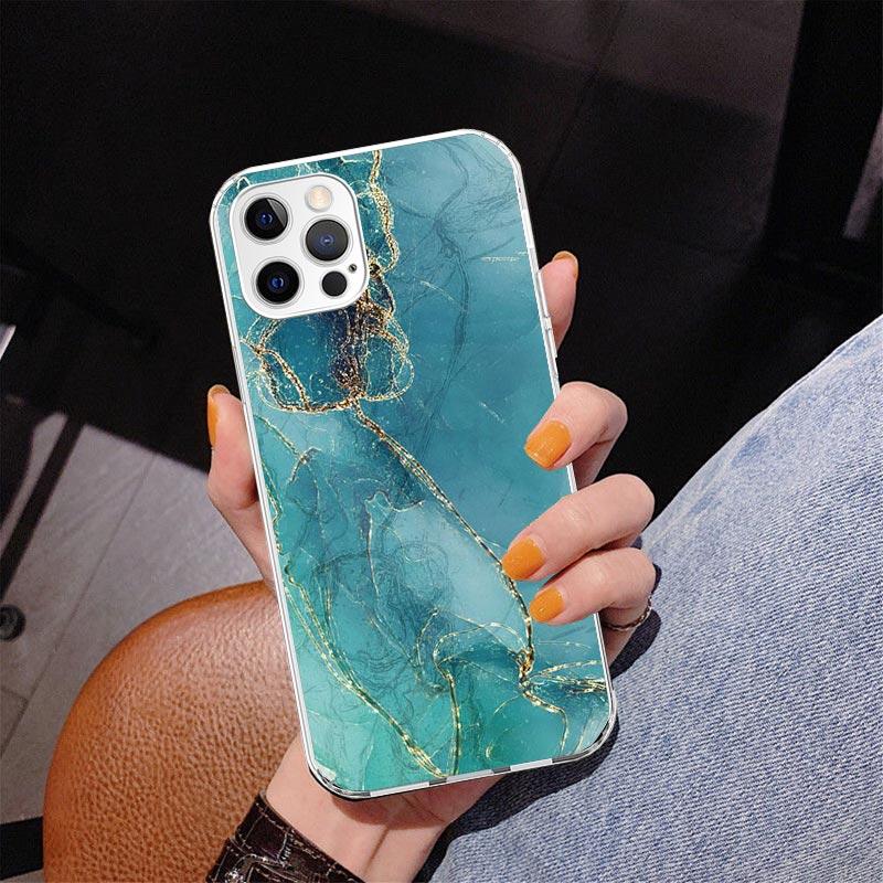 Fashion Gold Pink Geometric Marble Phone Case For iPhone 17 Air 16 Pro Max 16E 15 + 14 Plus 11 12 13 Mini 7 8 SE Gift Print Cove