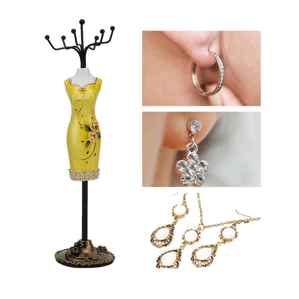 Metal Jewelry Display, Necklace Showing Rack Ear  Hanging Holder Bracelet Shelf;Gold: