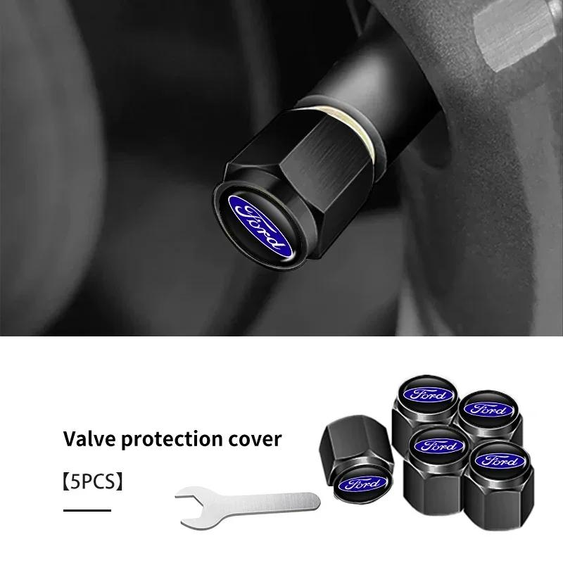 

New 2026 Car Sticker 5pcs Car Wheel Tire Air Valve Protection Cap Dust Stem Cover For Ford Escape Ecosport Fusion Explorer Exped