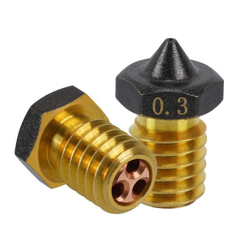E3D V6 3D Printer High Flow Brass Nozzle, Hardened Steel Copper-Plated CHT Extruder Head, Clearance Sale.
