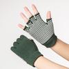 Guantes de yoga Meier de algodón de medio dedo - Antideslizantes, elásticos, guantes de entrenamiento de dedos cortos