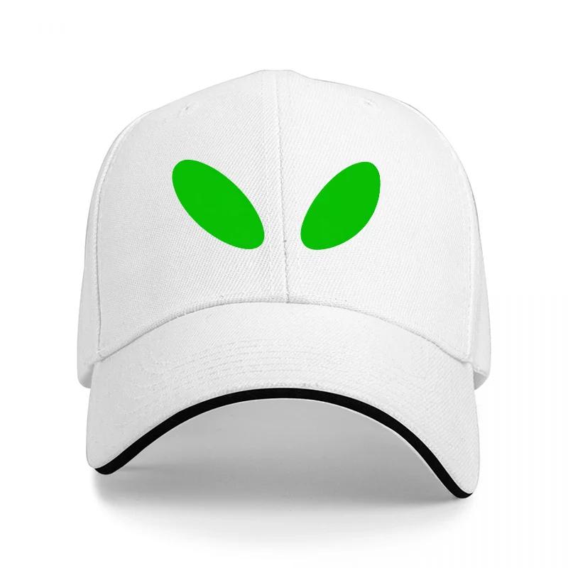 Alien Eyes Design Black Baseball Cap with Green Oval Eyes for Men and Women Casual Streetwear Fashion Accessory