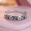 925 Sterling Silver Flower Rings for Women Vintage Aesthetic Jewelry Party Jewelry Finger Accessories