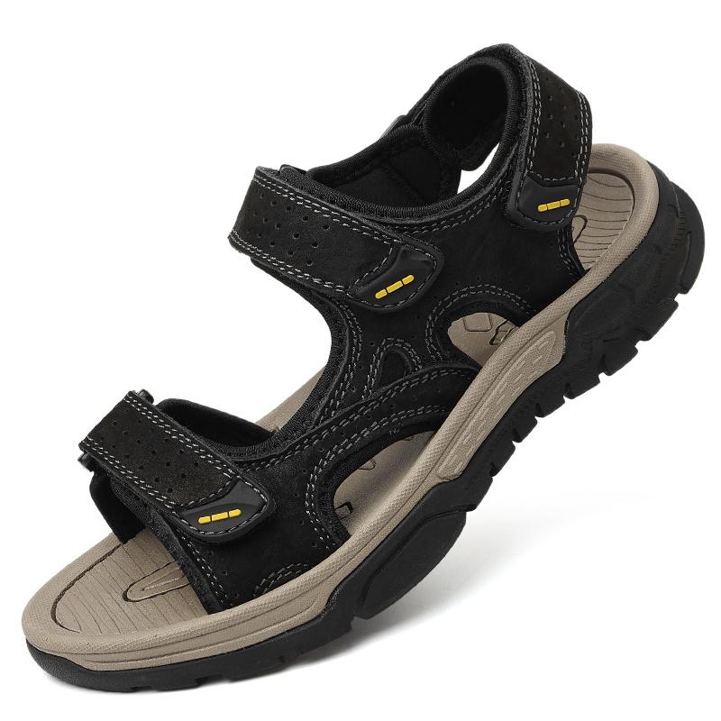 Fashion Men's Fashion Open-Toe Casual Flats Men's Summer Handmade Sandals Adjustable Non-Slip Walking Shoes Comfortable Beach Sandals