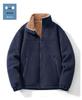 Men's Fleece-Lined Stand Collar Windbreaker - Warm Lambswool Inner Layer for Autumn and Winter