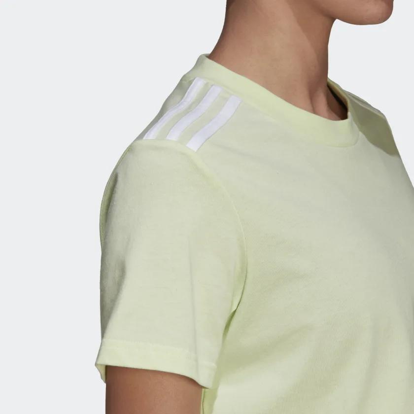 Adidas Logo Printed Casual Short Sleeve T-Shirt Women Tops Light-Green HG8481