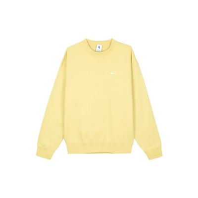 Nike Solo Swoosh Graphic Crew Neck Sweatshirt Men Tops Yellow DX1362-700