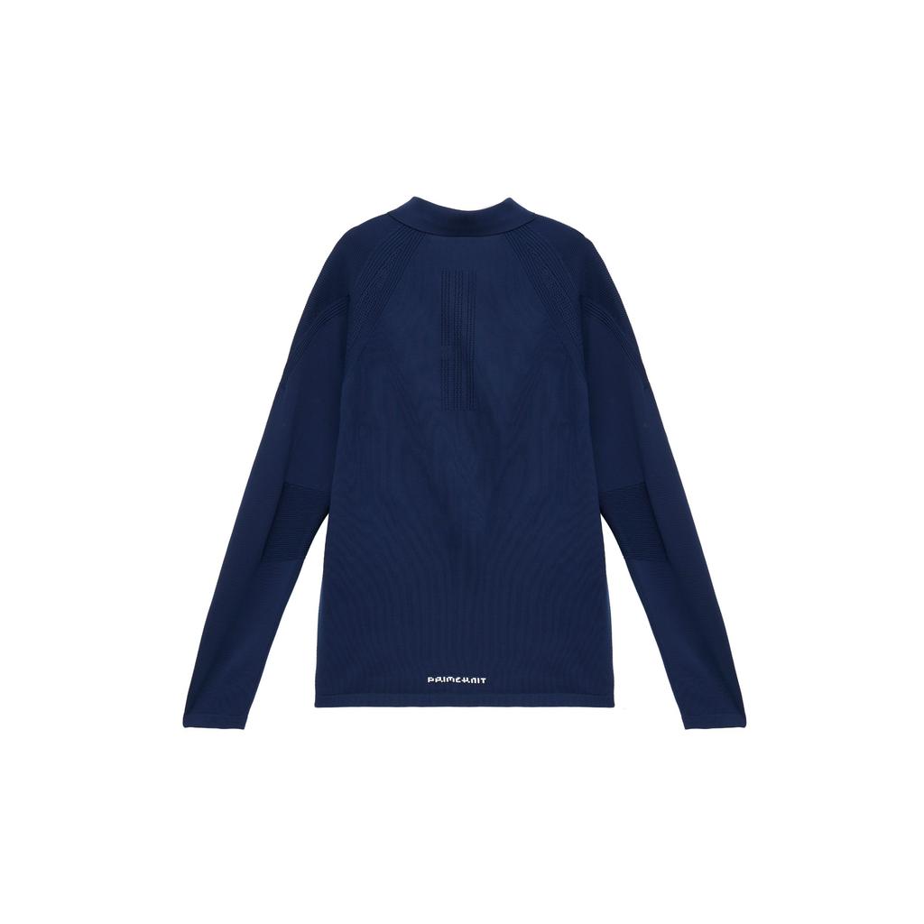 Adidas Knit Long Sleeve Polo With Raglan Sleeves And Three-Button Placket Men Tops Blue HG1657