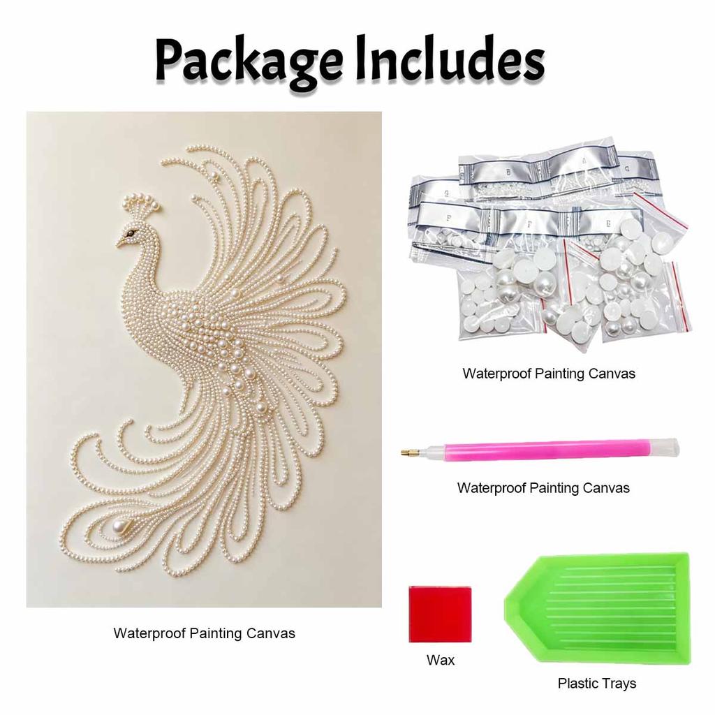 DIY Pearl Diamond Art Painting kits for Adult and Beginners, Elegant Peacock Sparkling Painting Craft Home Wall Decor handmade Gift