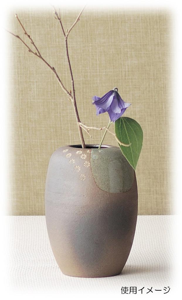 Marui Seito Shigaraki Ware Hechimon Flower Vase, Large, Brown, Kozakura Natsume Design, Ceramic, MR-1-2511