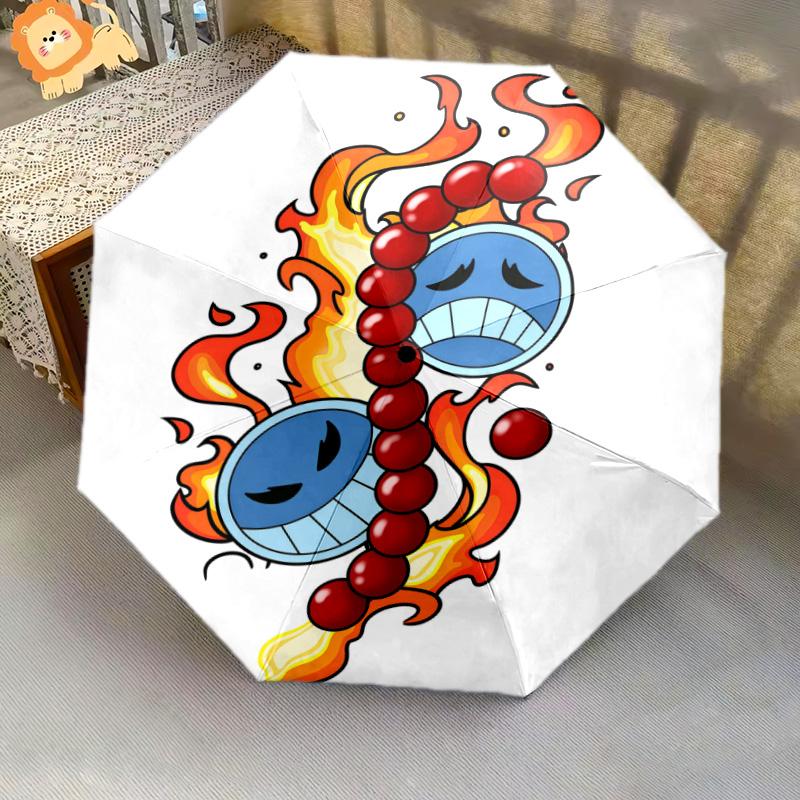 1 PC Automatic Folding Umbrella - Anime One Piece Pattern Portable Foldable Design With 8 Ribs Christmas Birthday Gifts