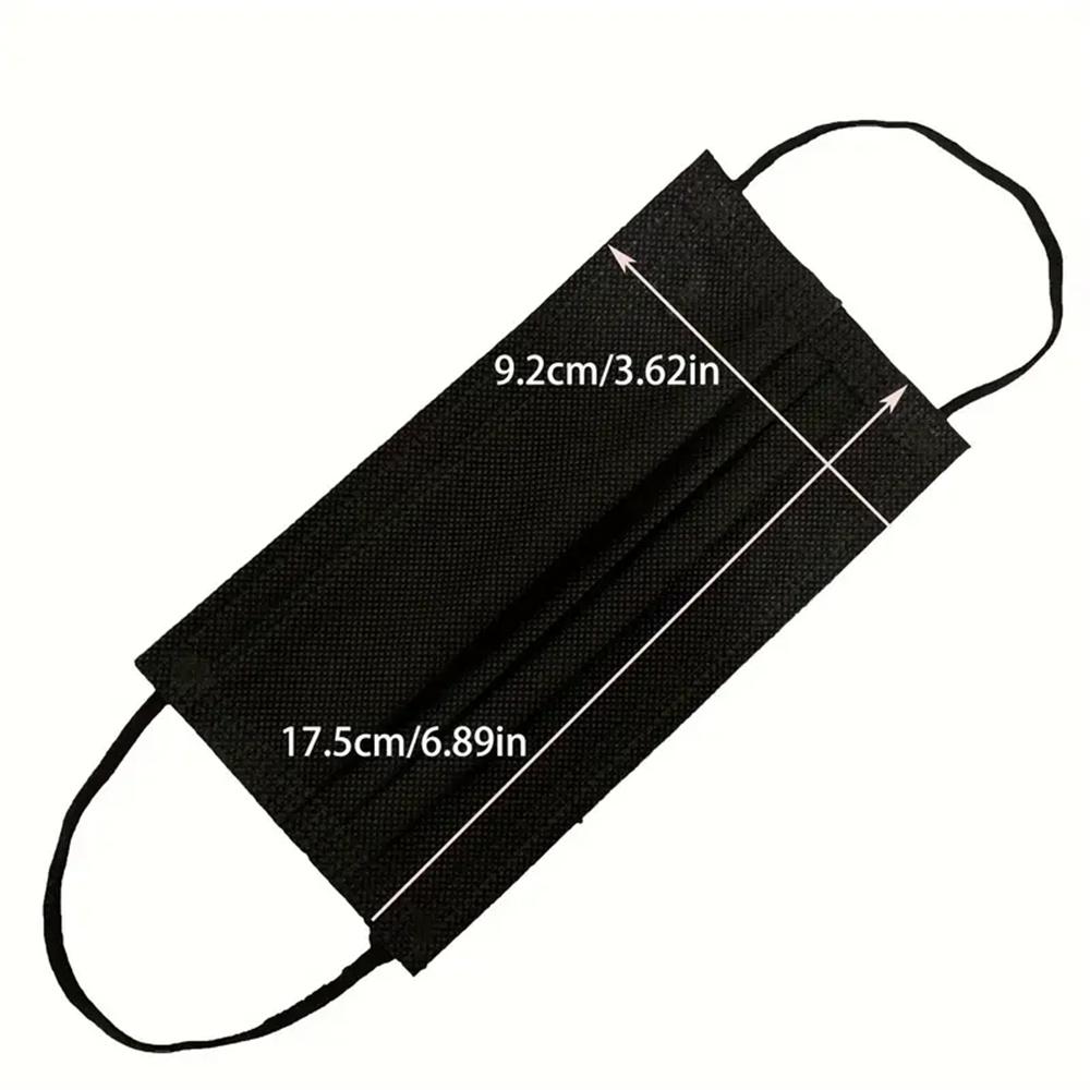 200pcs Black Disposable Face Masks 3 Layers Ply Filter Nonwove Anti Dust Breathable Protective Safe Facemask Adult Mouth Mask