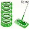 Premium 6PCS Microfiber Mop Replacement Pads – Dual-Use Wet & Dry Floor Cleaning Covers, Universal Fit for Rotating Mops, Green
