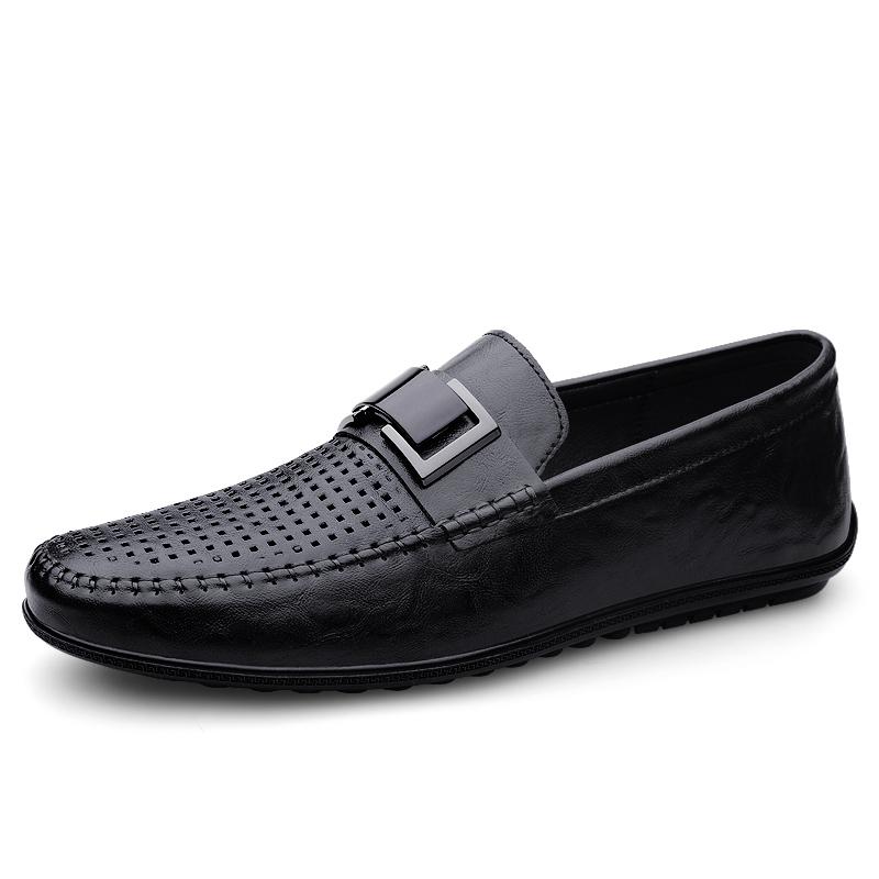 Genuine Leather Mens Loafers Mocasines Leisure Walk Casual Shoes for Men Slip on Formal Business Shoes Comfy Male Driving Flats