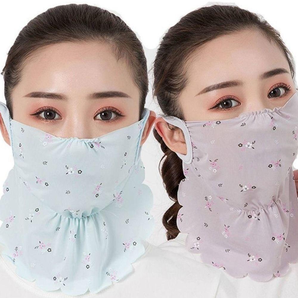 UV Protection Face Cover Sunscreen Veil Face Gini Mask Breathable Ice Silk Mask Hiking