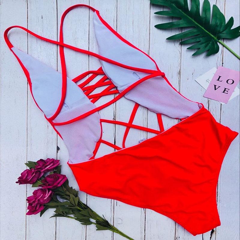 Womens One Piece Bandage Bikini Swimsuit With Push Up Design And Flattering Fit