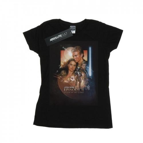 Star Wars Womens/Ladies Episode II Movie Poster Cotton T-Shirt