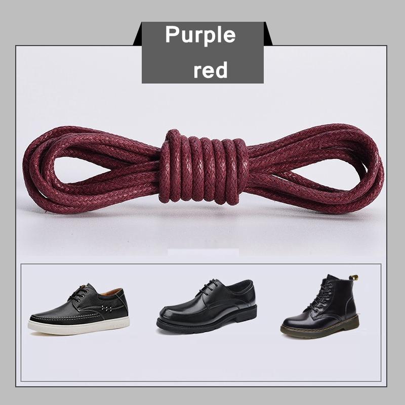 Cotton Waxed Shoelaces Round Oxford Shoe Laces Boots Laces Waterproof Leather Shoelace Length 60/80/100/120/140/180 CM 1Pair