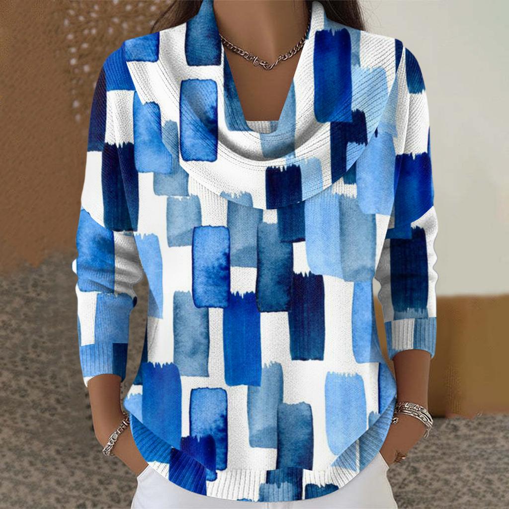 Dam Casual Och Moderiktig Rundhals Långärmad Tryckt Topp Tröja