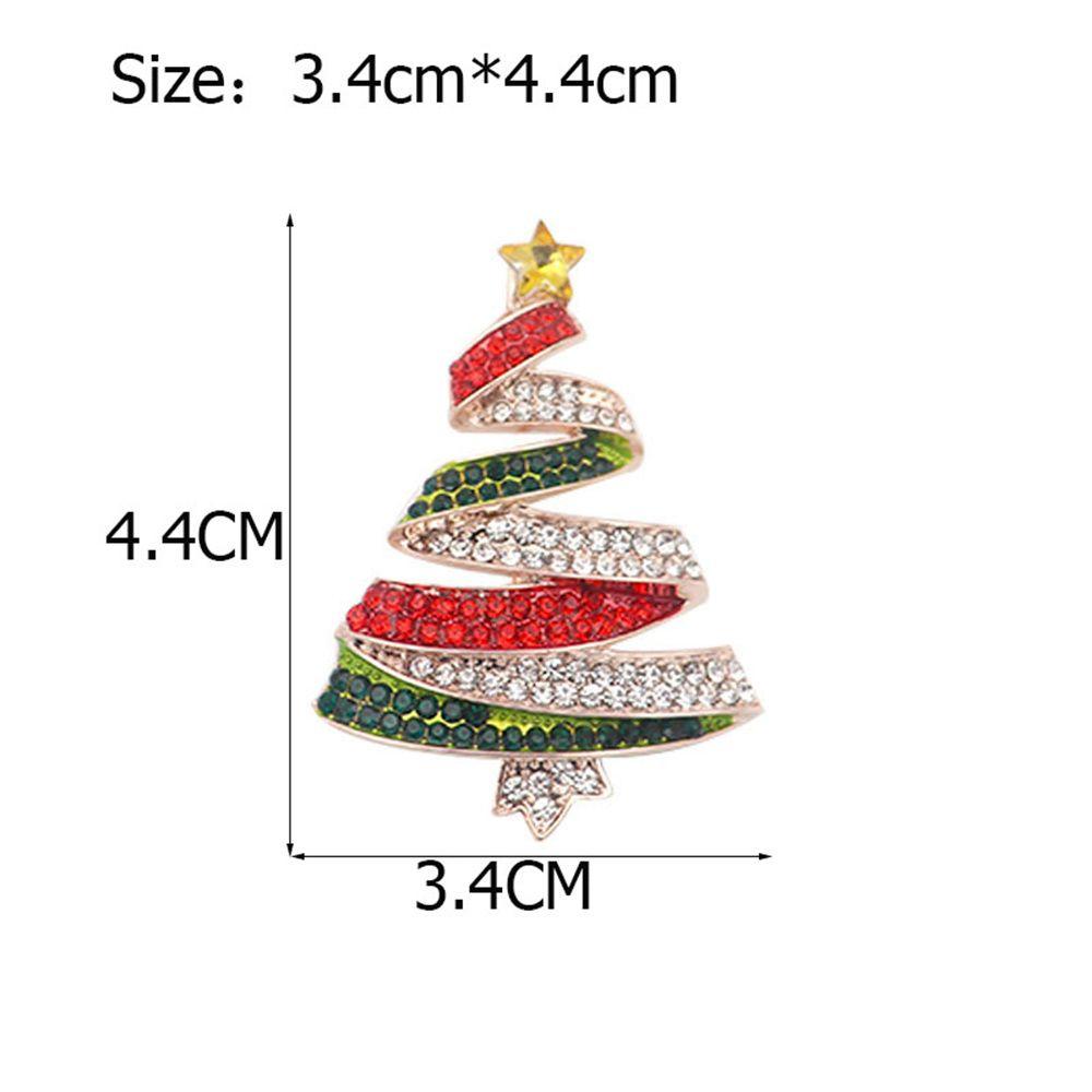 Alloy For Women Scarf Buckle New Year Tree Brooch Christmas Tree Brooches Rhinestone Santa Claus