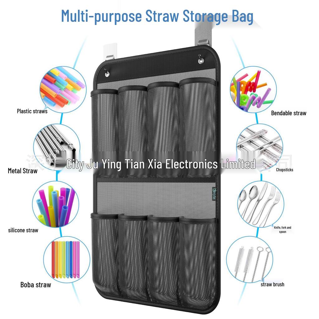 Kitchen Utensil Wall Mount: Straw, Knife, Fork & Chopsticks Storage Bag