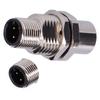Male to Female Connector IP67 Panel Socket with Brass Nickel Plated  M12‑I‑4