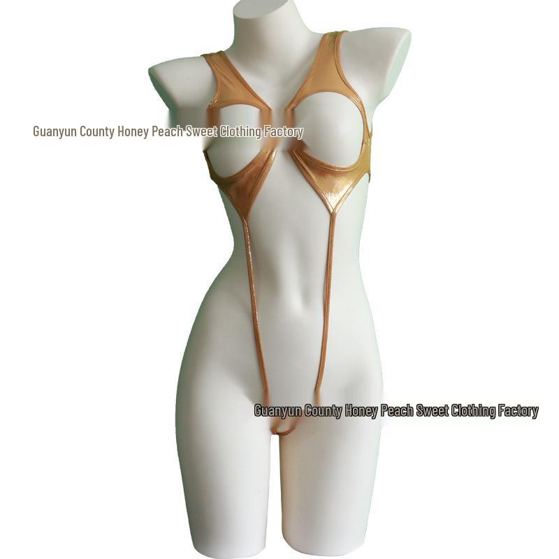 Sleek Cutout Hot Stamping Bodysuit for Nightclub and Private Room