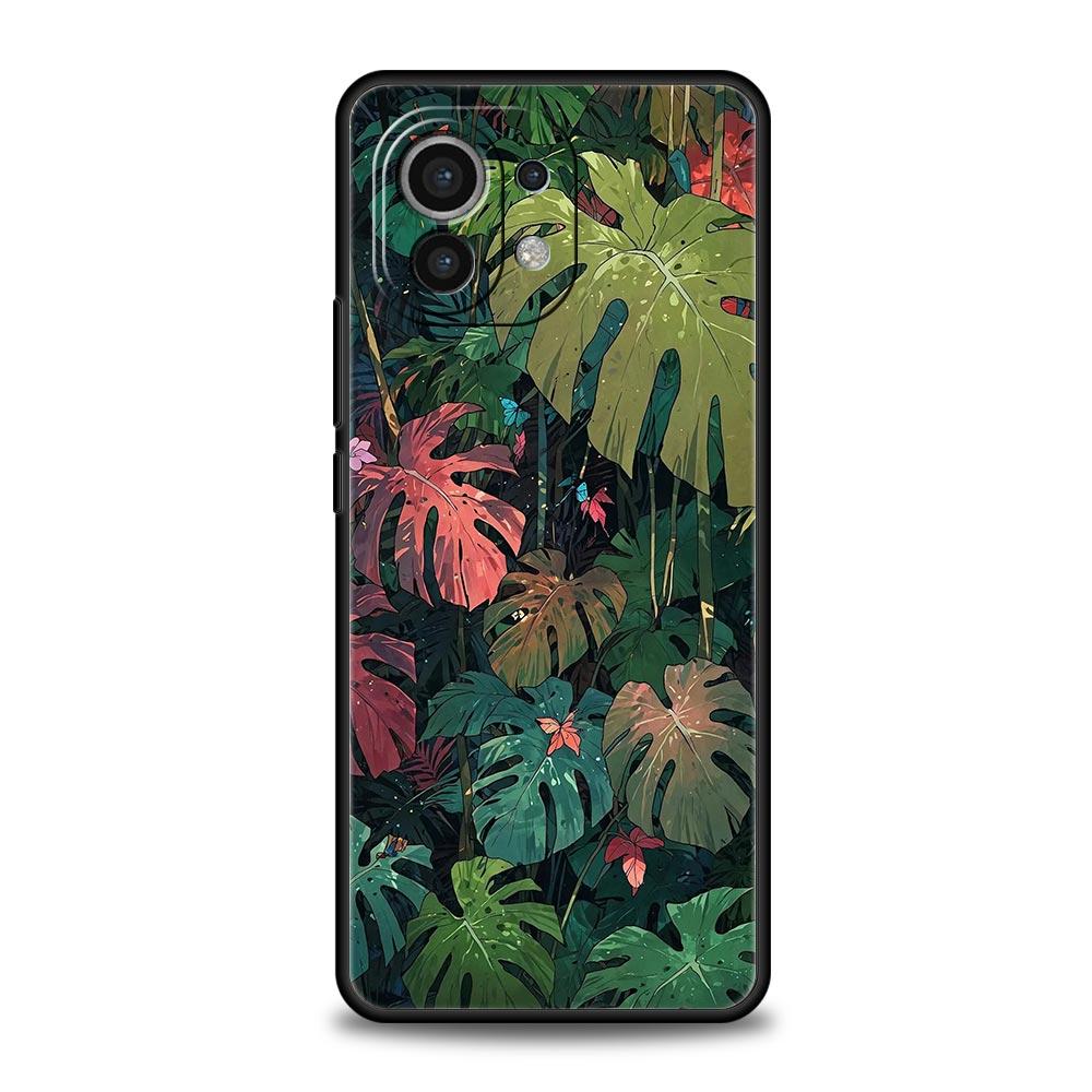 Abstract Plants Flower Phone Case Cover for Xiaomi Mi 17 15 14 13 12 11 Ultra 15T 14T 13T 12T 11T Pro Lite 5G Soft TPU Shell Bag