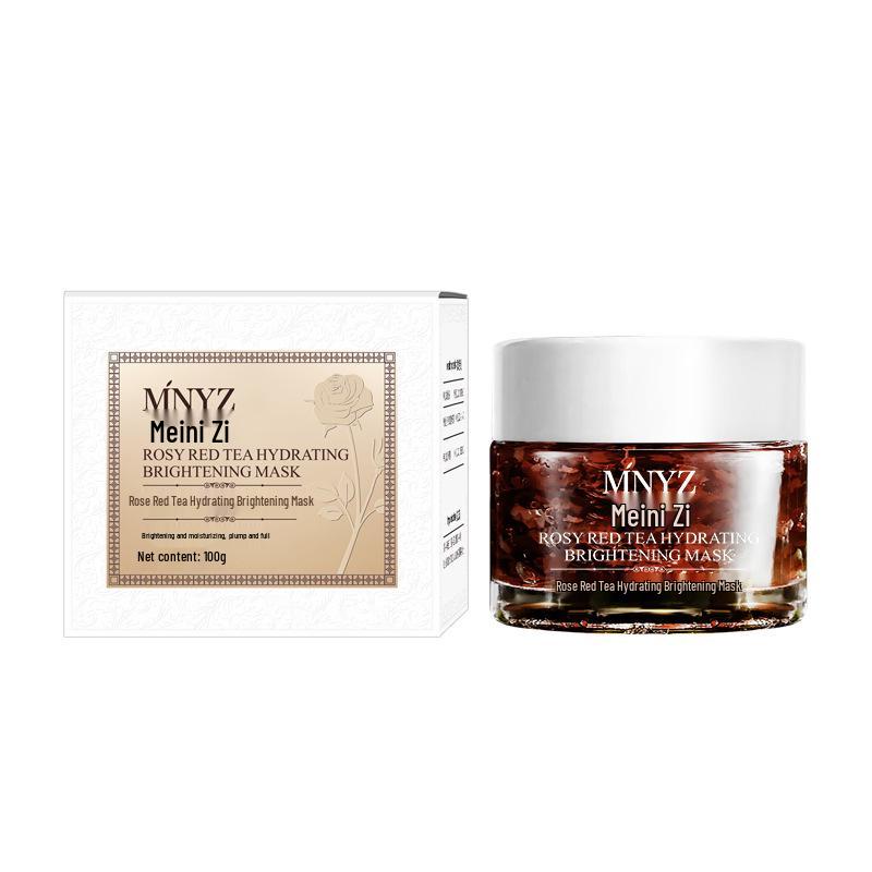 Hydrating Rose Black Tea Sleeping Mask - Moisturizing, Brightening, Pore Refining Gel 