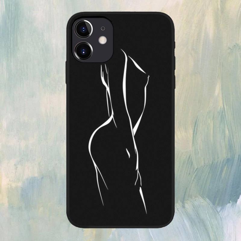 Minimalist Line Sexy Abstract Phone Case for iPhone 13 11 12 Pro Max mini 7 8 6 Plus XR X XS se phone Cover