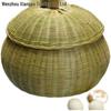 Cesta de Abóbora Tecida em Bambu com Tampa para Chá, Lanches e Armazenamento de Ovos
