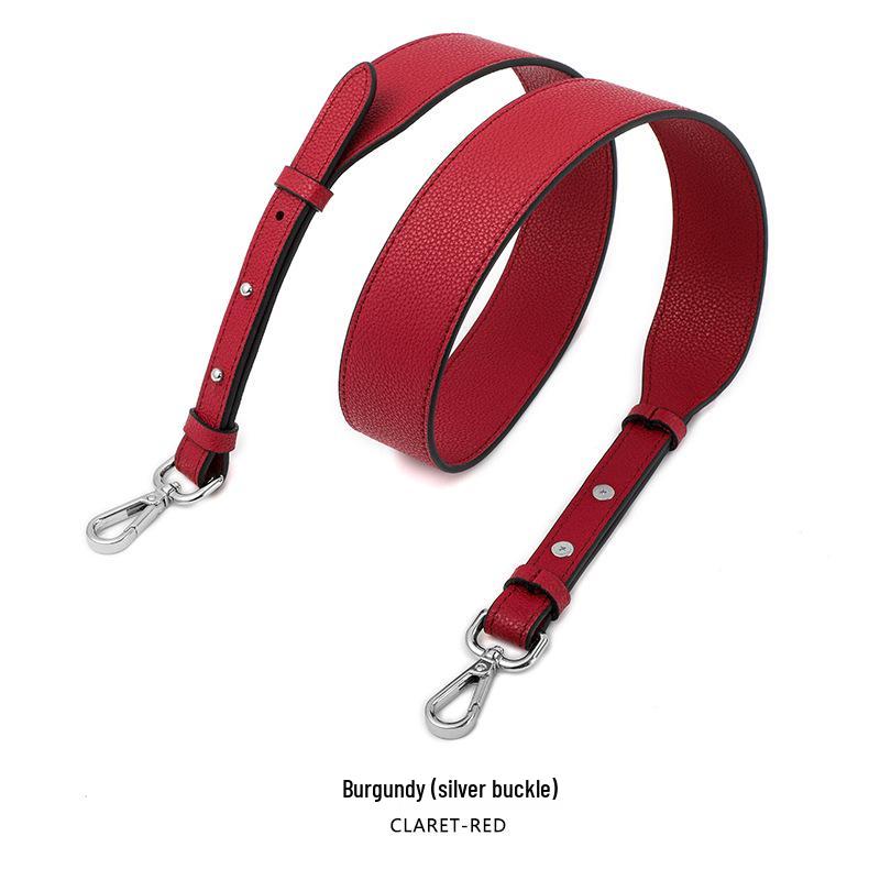 Breiter Schulterriemen aus Rindsleder mit genarbter und Litschi-Musterung - Vielseitiger, verstellbarer Taschen-Ersatzriemen