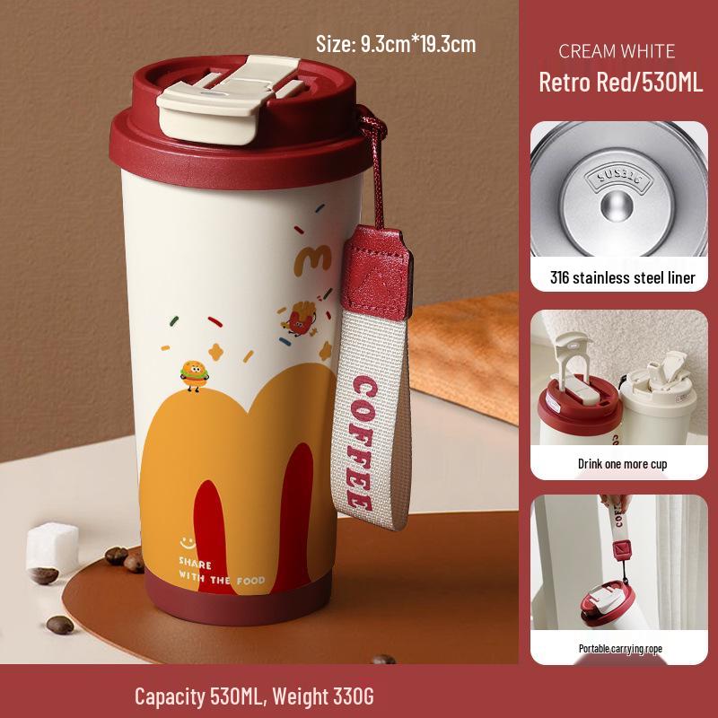 Shiba Inu Cartoon Stainless Steel Insulated Water Cup for Students 530ml