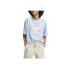 Adidas Originals Trefoil Oversized T-Shirt With Logo Pattern Women Tops Light-Pink Blue IP3750