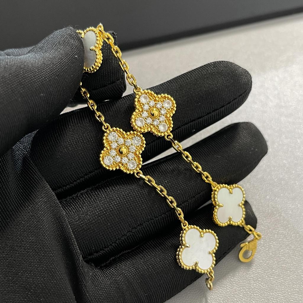 Złota Bransoletka i Naszyjnik z Czterolistną Koniczyną, Platerowane 18K - Idealny Prezent na Urodziny Dziewczyny