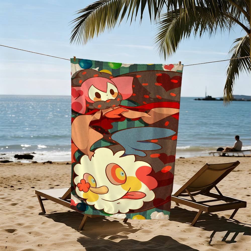 C-charlotte Cute Cartoon Towel Beach Quick Dry Soft Pool Towels Gift for Travel Gym Shower Camping Sports