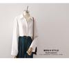 Women's Retro Hong Kong Style Satin Lapel Shirt - Spring/Autumn 2025, Professional Commute Chic, Long Sleeve Top