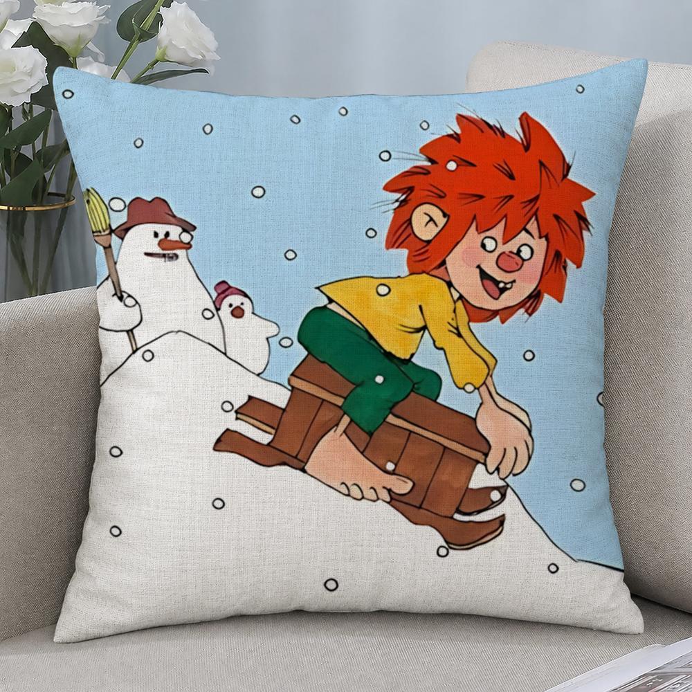 TV seriál Meister Eder und Sein Pumuckl Povlak na polštář Povlaky na polštáře Přírodní len Prodyšný Dekorace pohovky ložnice Povlak na polštář