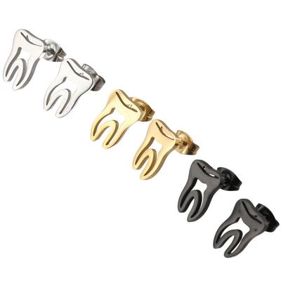 Jewelry Gift Asymmetric Stud Earrings Tooth Stud Earrings Doctor Nurse Accessories Stainless Steel