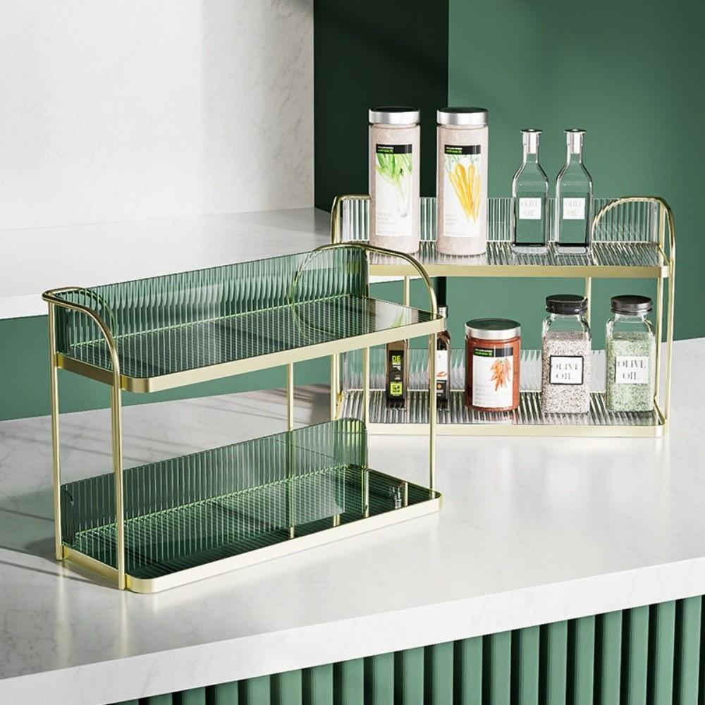Double-layer Organizer Shelf Simple Design Condiment Shelf Space Saving Counter Organizer  Bathroom