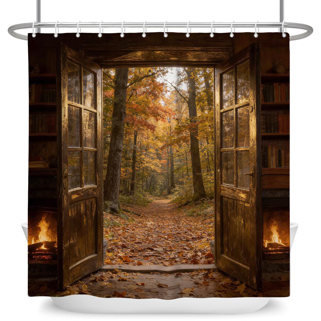 Coastal Vacation Shower Curtain Beach View Door Waterproof Bath Curtain For Bathroom Decor Palm Sailboat Polyester With Hooks