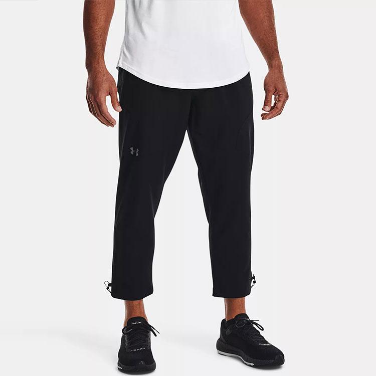 Under Armour Logo Solid Color Training Capri Pants Men Bottoms Black 1370986-001