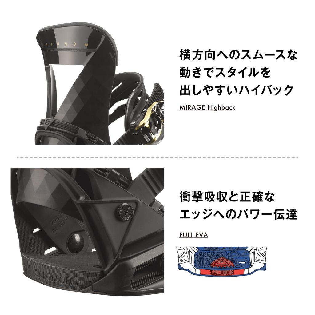 Salomon MIRAGE Snowboard Taille Noir Fixations, Modèle 2023-24, Femme, L41776900, M,