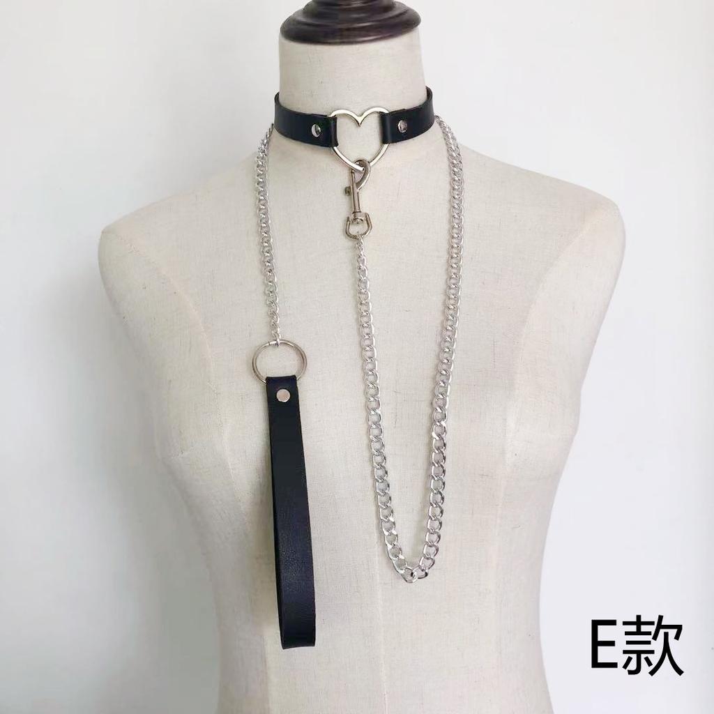 Fashion Punk Gothic Vintage Necklace Leather Collar Gothic Heart Pendants