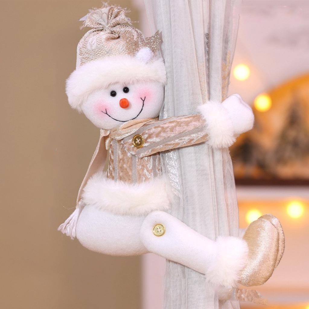 Christmas Curtain Buckle Decoration, Christmas Creative Curtain, Elderly Person, Snowman, Cartoon Doll Buckle
