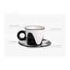 Beautiful black and white wavy coffee cup