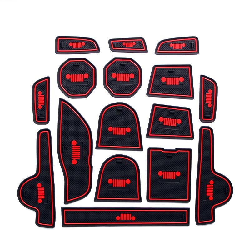 

Для Jeep Renegade 2015 2016 2017 2018 2019 2020 2024 2024 2024 Противоскользящий коврик для дверного проема, противоскользящая накладка, аксессуары для подстаканников красный